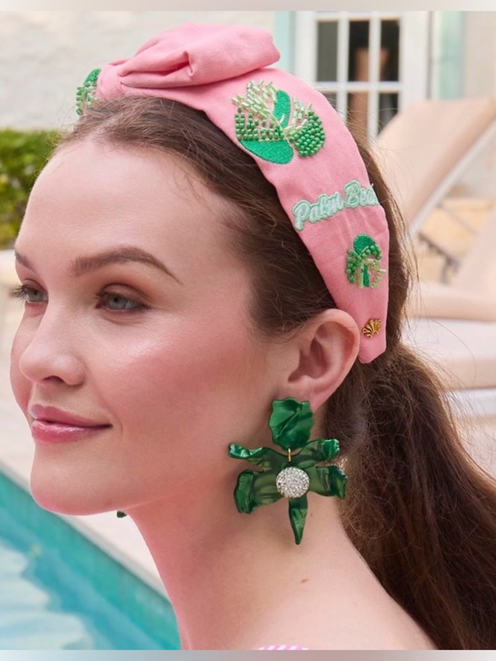 PARADISE PINK HOLLY PALM BEACH HEADBAND